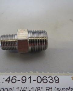 Red-double nipple 1/4"x1/8" SST acidproof